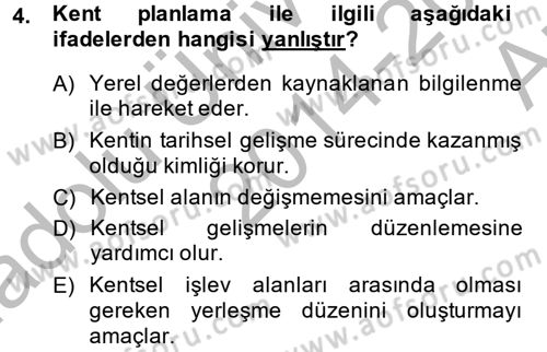 Restorasyon ve Koruma İlkeleri Dersi 2014 - 2015 Yılı (Vize) Ara Sınav Soruları 4. Soru