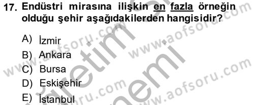 Restorasyon ve Koruma İlkeleri Dersi 2014 - 2015 Yılı (Final) Dönem Sonu Sınav Soruları 17. Soru