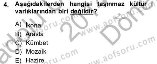 Restorasyon ve Koruma İlkeleri Dersi 2014 - 2015 Yılı (Final) Dönem Sonu Sınav Soruları 4. Soru
