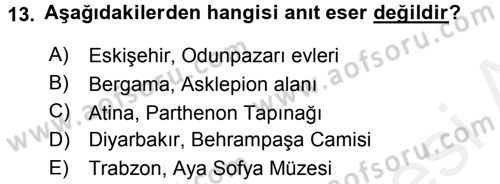 Restorasyon ve Koruma İlkeleri Dersi 2015 - 2016 Yılı (Vize) Ara Sınav Soruları 13. Soru