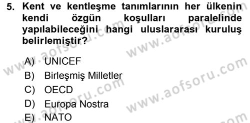 Restorasyon ve Koruma İlkeleri Dersi 2015 - 2016 Yılı (Vize) Ara Sınav Soruları 5. Soru