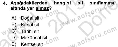 Restorasyon ve Koruma İlkeleri Dersi 2015 - 2016 Yılı (Final) Dönem Sonu Sınav Soruları 4. Soru