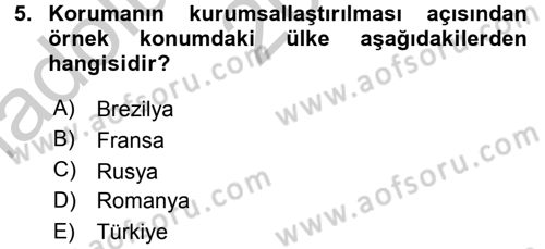 Restorasyon ve Koruma İlkeleri Dersi 2016 - 2017 Yılı (Vize) Ara Sınav Soruları 5. Soru