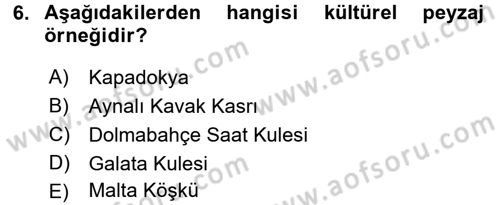 Restorasyon ve Koruma İlkeleri Dersi 2016 - 2017 Yılı (Vize) Ara Sınav Soruları 6. Soru