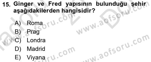 Restorasyon ve Koruma İlkeleri Dersi 2016 - 2017 Yılı (Final) Dönem Sonu Sınav Soruları 15. Soru