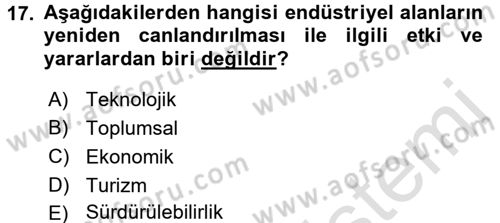 Restorasyon ve Koruma İlkeleri Dersi 2016 - 2017 Yılı (Final) Dönem Sonu Sınav Soruları 17. Soru
