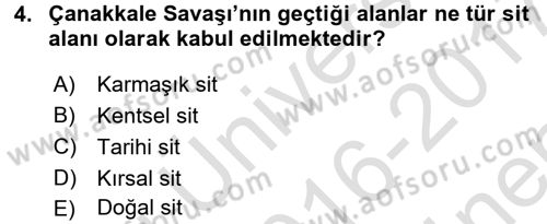Restorasyon ve Koruma İlkeleri Dersi 2016 - 2017 Yılı (Final) Dönem Sonu Sınav Soruları 4. Soru