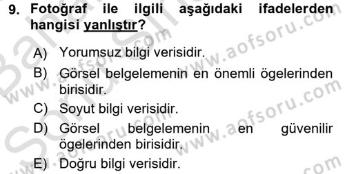 Restorasyon ve Koruma İlkeleri Dersi 2016 - 2017 Yılı (Final) Dönem Sonu Sınav Soruları 9. Soru