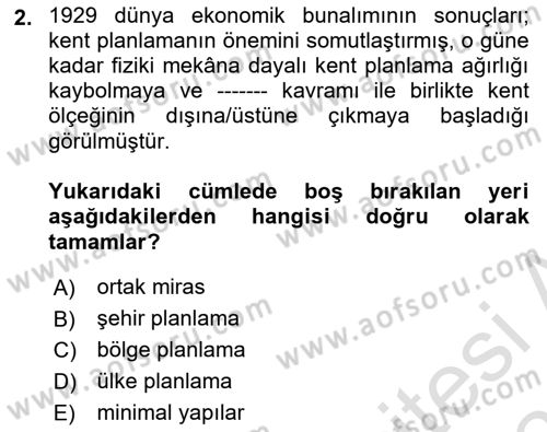 Restorasyon ve Koruma İlkeleri Dersi 2023 - 2024 Yılı (Vize) Ara Sınav Soruları 2. Soru