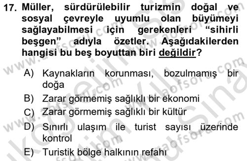 Restorasyon ve Koruma İlkeleri Dersi Dönem Sonu Sınavı Deneme Sınav Soruları 17. Soru