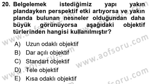 Restorasyon ve Koruma İlkeleri Dersi 2023 - 2024 Yılı (Final) Dönem Sonu Sınav Soruları 20. Soru