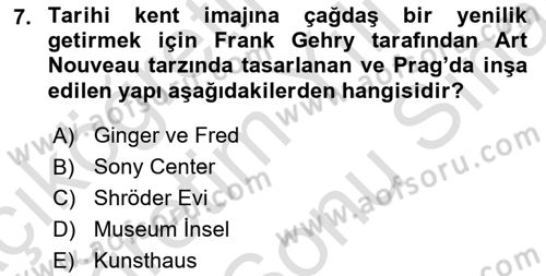Restorasyon ve Koruma İlkeleri Dersi 2023 - 2024 Yılı (Final) Dönem Sonu Sınav Soruları 7. Soru
