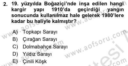Restorasyon ve Koruma İlkeleri Dersi 2023 - 2024 Yılı Yaz Okulu Sınav Soruları 2. Soru
