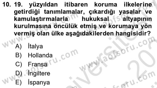 Restorasyon ve Koruma İlkeleri Dersi 2024 - 2025 Yılı (Vize) Ara Sınav Soruları 10. Soru