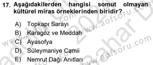 Restorasyon ve Koruma İlkeleri Dersi 2024 - 2025 Yılı (Vize) Ara Sınav Soruları 17. Soru