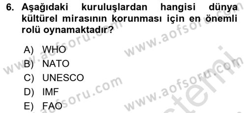 Restorasyon ve Koruma İlkeleri Dersi 2024 - 2025 Yılı (Final) Dönem Sonu Sınav Soruları 6. Soru