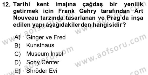 Restorasyon ve Koruma İlkeleri Dersi 2024 - 2025 Yılı Yaz Okulu Sınav Soruları 12. Soru
