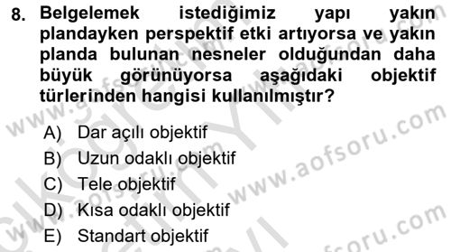 Restorasyon ve Koruma İlkeleri Dersi 2024 - 2025 Yılı Yaz Okulu Sınav Soruları 8. Soru