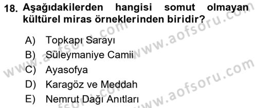 Restorasyon ve Koruma İlkeleri Dersi 2025 - 2026 Yılı (Vize) Ara Sınav Soruları 18. Soru