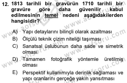 Restorasyon ve Koruma İlkeleri Dersi 2025 - 2026 Yılı (Final) Dönem Sonu Sınav Soruları 12. Soru