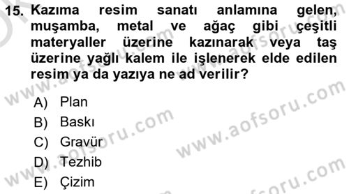 Restorasyon ve Koruma İlkeleri Dersi 2025 - 2026 Yılı Yaz Okulu Sınav Soruları 15. Soru