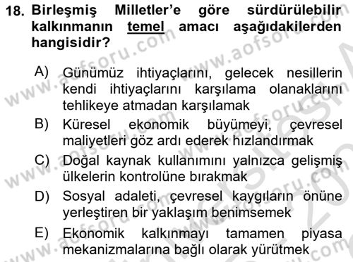 Restorasyon ve Koruma İlkeleri Dersi 2025 - 2026 Yılı Yaz Okulu Sınav Soruları 18. Soru