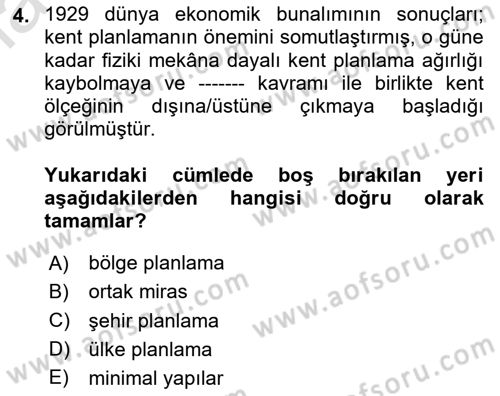 Restorasyon ve Koruma İlkeleri Dersi 2025 - 2026 Yılı Yaz Okulu Sınav Soruları 4. Soru