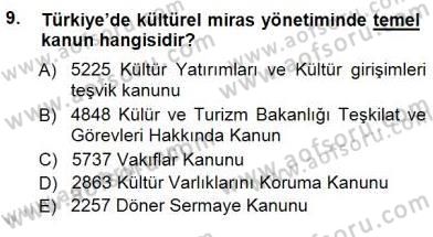 Kültürel Miras Yönetimi Dersi 2012 - 2013 Yılı (Final) Dönem Sonu Sınav Soruları 9. Soru