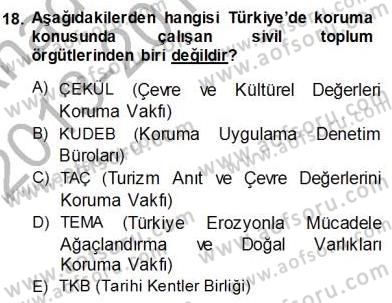 Kültürel Miras Yönetimi Dersi Ara Sınavı Deneme Sınav Soruları 18. Soru