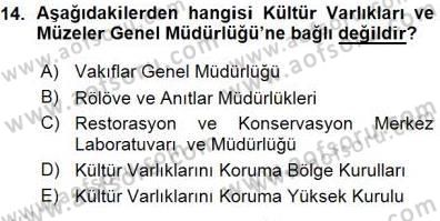Kültürel Miras Yönetimi Dersi Ara Sınavı Deneme Sınav Soruları 14. Soru