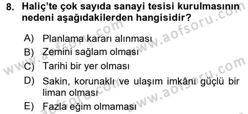 Kültürel Miras Yönetimi Dersi 2016 - 2017 Yılı (Final) Dönem Sonu Sınav Soruları 8. Soru