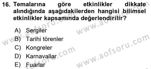 Kültürel Miras Yönetimi Dersi 2019 - 2020 Yılı (Final) Dönem Sonu Sınav Soruları 16. Soru