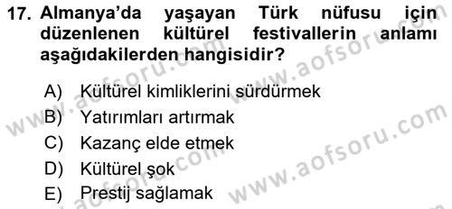 Kültürel Miras Yönetimi Dersi 2019 - 2020 Yılı (Final) Dönem Sonu Sınav Soruları 17. Soru