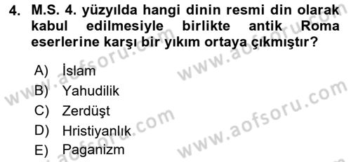 Kültürel Miras Yönetimi Dersi 2019 - 2020 Yılı (Final) Dönem Sonu Sınav Soruları 4. Soru