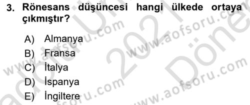 Kültürel Miras Yönetimi Dersi 2021 - 2022 Yılı (Final) Dönem Sonu Sınav Soruları 3. Soru