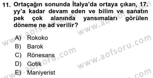 Kültürel Miras Yönetimi Dersi 2021 - 2022 Yılı Yaz Okulu Sınav Soruları 11. Soru