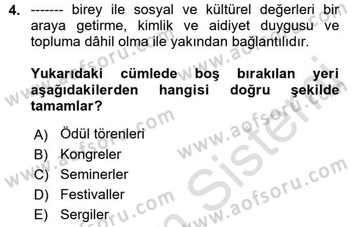 Kültürel Miras Yönetimi Dersi 2021 - 2022 Yılı Yaz Okulu Sınav Soruları 4. Soru