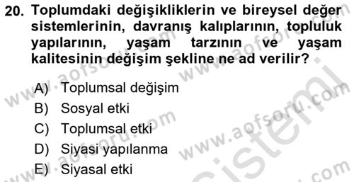 Kültürel Miras Yönetimi Dersi 2022 - 2023 Yılı (Final) Dönem Sonu Sınav Soruları 20. Soru