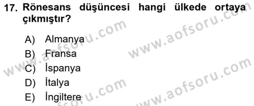 Kültürel Miras Yönetimi Dersi Ara Sınavı Deneme Sınav Soruları 17. Soru