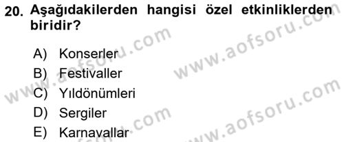 Kültürel Miras Yönetimi Dersi 2024 - 2025 Yılı (Final) Dönem Sonu Sınav Soruları 20. Soru
