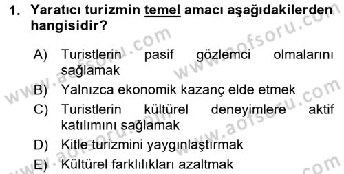 Kültürel Miras Yönetimi Dersi 2025 - 2026 Yılı (Vize) Ara Sınav Soruları 1. Soru