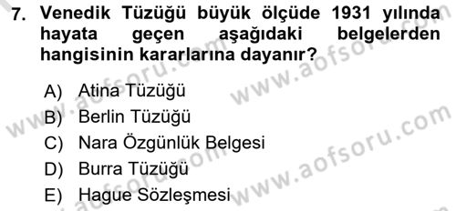 Kültürel Miras Yönetimi Dersi 2025 - 2026 Yılı (Vize) Ara Sınav Soruları 7. Soru