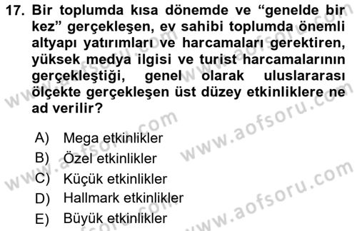 Kültürel Miras Yönetimi Dersi 2025 - 2026 Yılı (Final) Dönem Sonu Sınav Soruları 17. Soru
