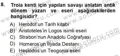 Türkiye´nin Kültürel Mirası 1 Dersi 2012 - 2013 Yılı (Vize) Ara Sınav Soruları 8. Soru