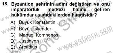 Türkiye´nin Kültürel Mirası 1 Dersi 2012 - 2013 Yılı (Final) Dönem Sonu Sınav Soruları 18. Soru