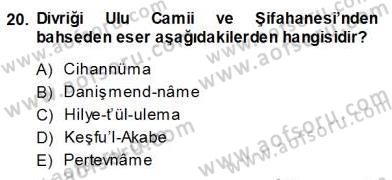 Türkiye´nin Kültürel Mirası 1 Dersi 2013 - 2014 Yılı (Vize) Ara Sınav Soruları 20. Soru