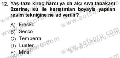 Türkiye´nin Kültürel Mirası 1 Dersi 2014 - 2015 Yılı (Vize) Ara Sınav Soruları 12. Soru