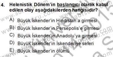 Türkiye´nin Kültürel Mirası 1 Dersi 2014 - 2015 Yılı (Vize) Ara Sınav Soruları 4. Soru