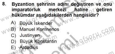 Türkiye´nin Kültürel Mirası 1 Dersi 2014 - 2015 Yılı (Vize) Ara Sınav Soruları 8. Soru