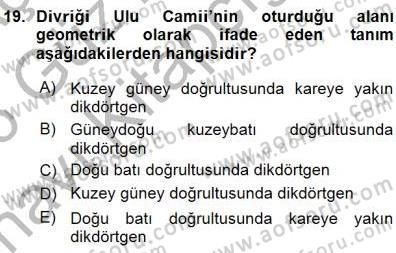 Türkiye´nin Kültürel Mirası 1 Dersi 2015 - 2016 Yılı (Vize) Ara Sınav Soruları 19. Soru